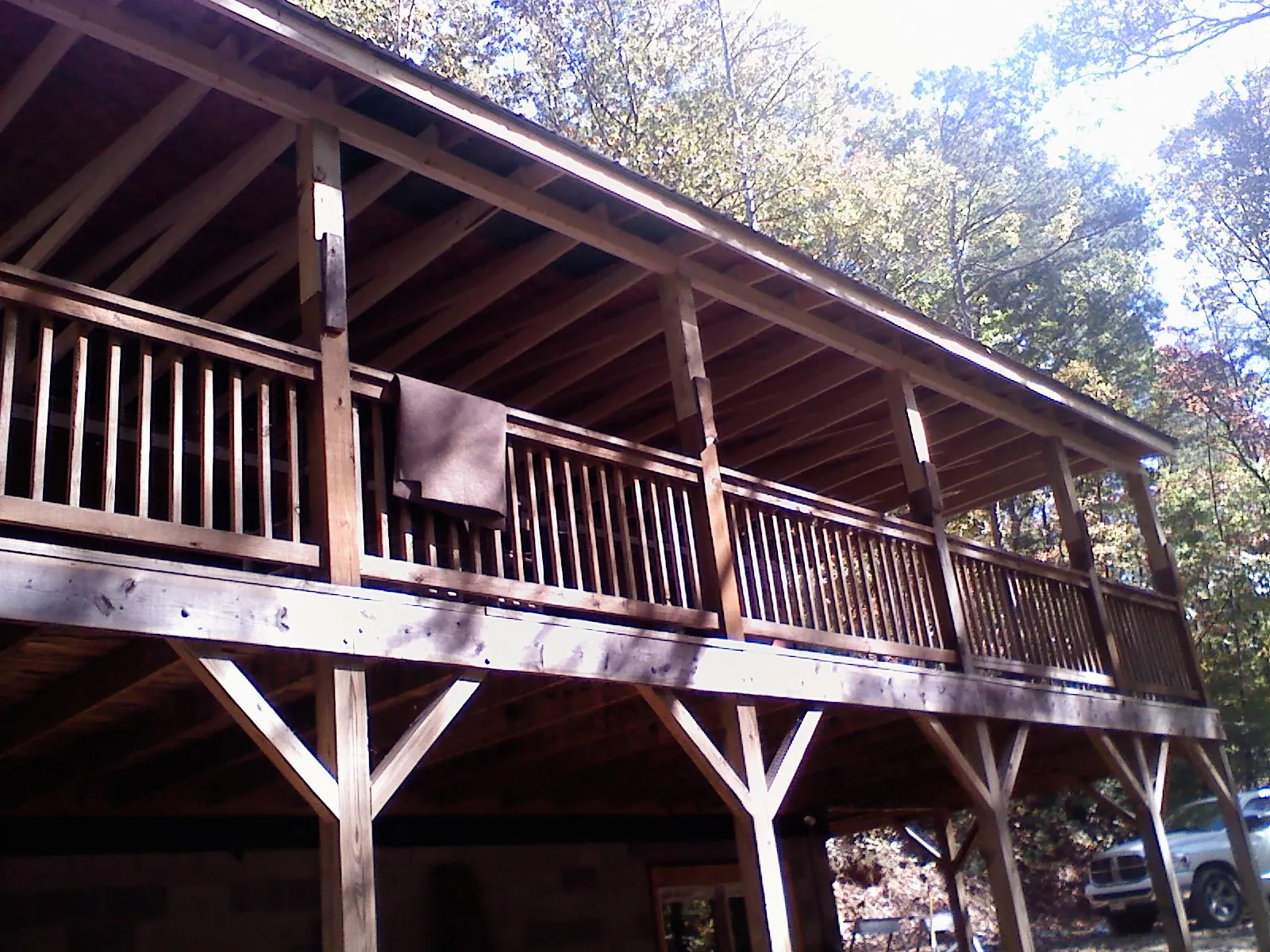 Timber framing under a new elevated porch and deck — Roof Leak Repair in Makoti by Roofing Brothers